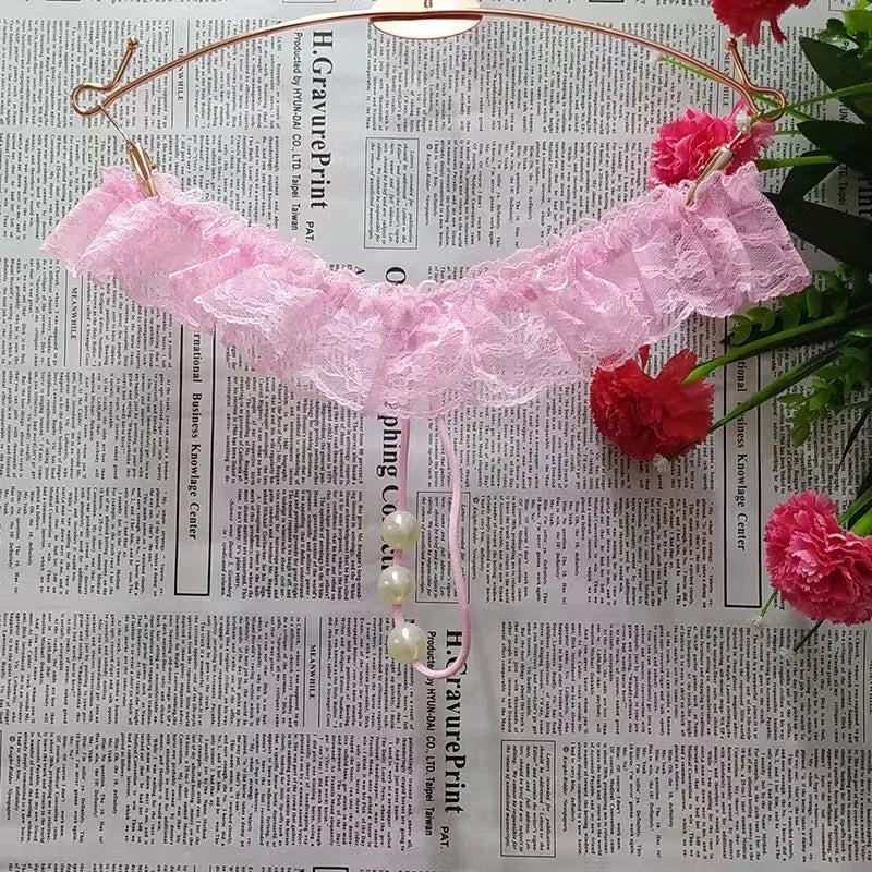String Perles Taille Basse Dentelle