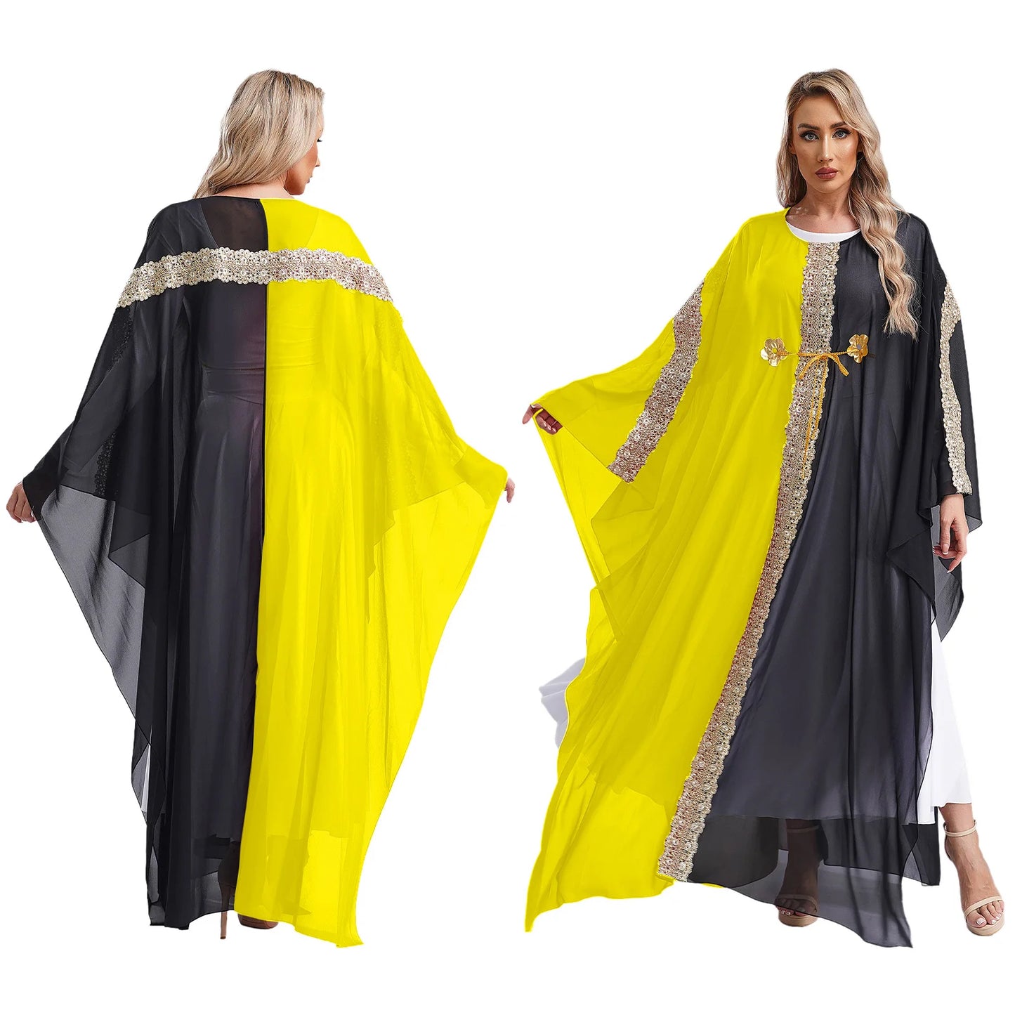 Caftan Fluide Dentelle & Broderies