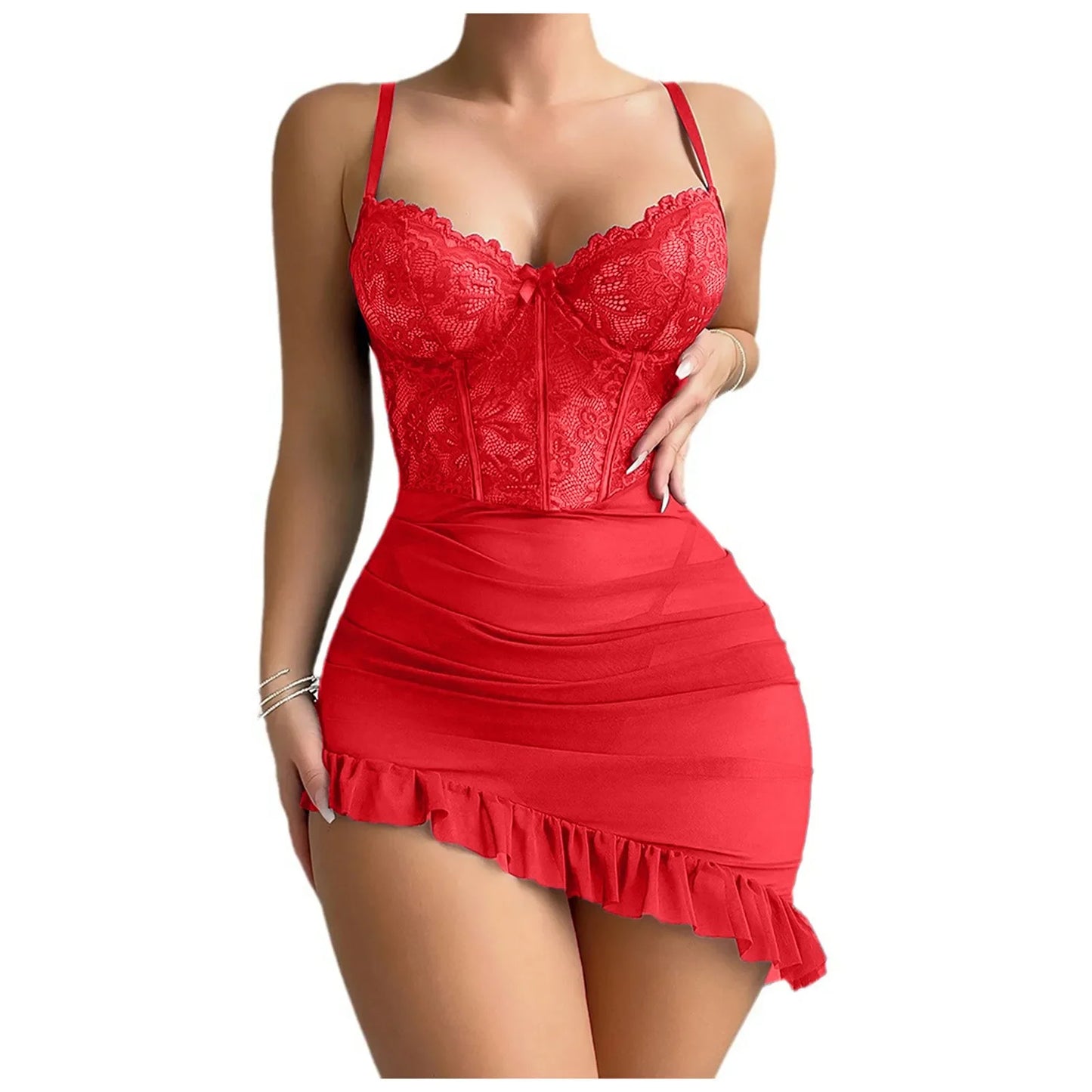 Ensemble Nuisette Transparente & Dentelle