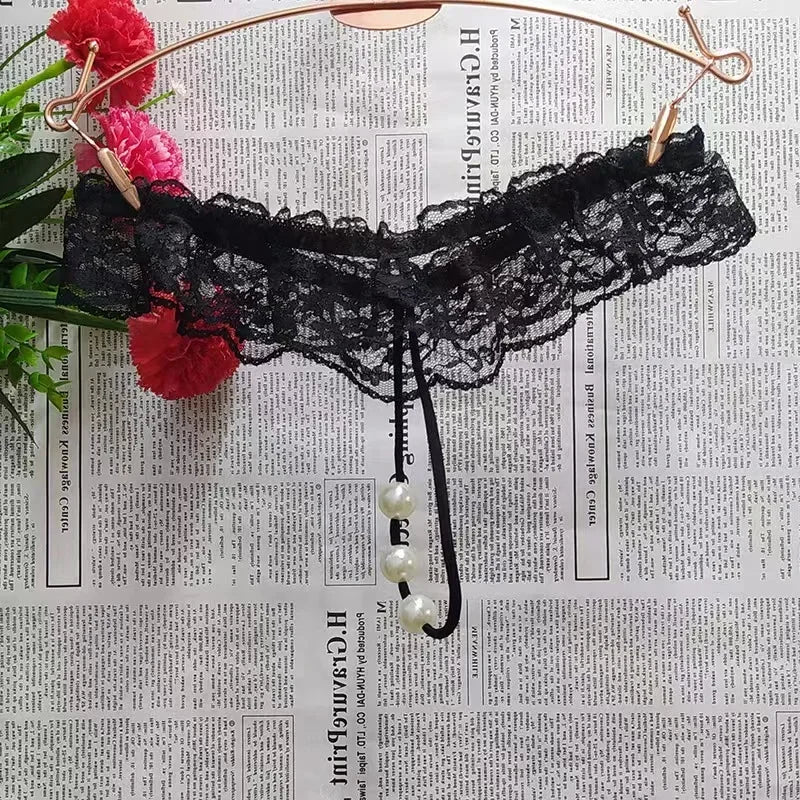 String Perles Taille Basse Dentelle