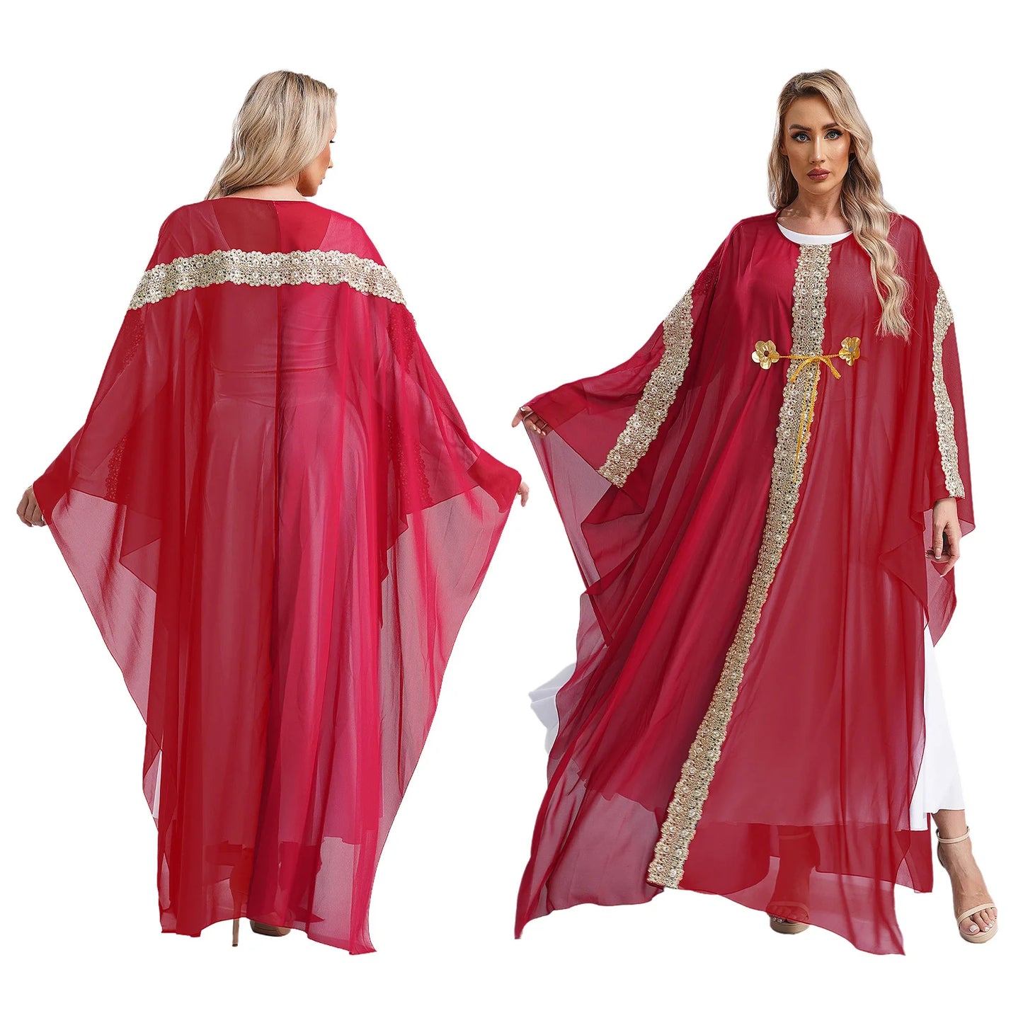 Caftan Fluide Dentelle & Broderies