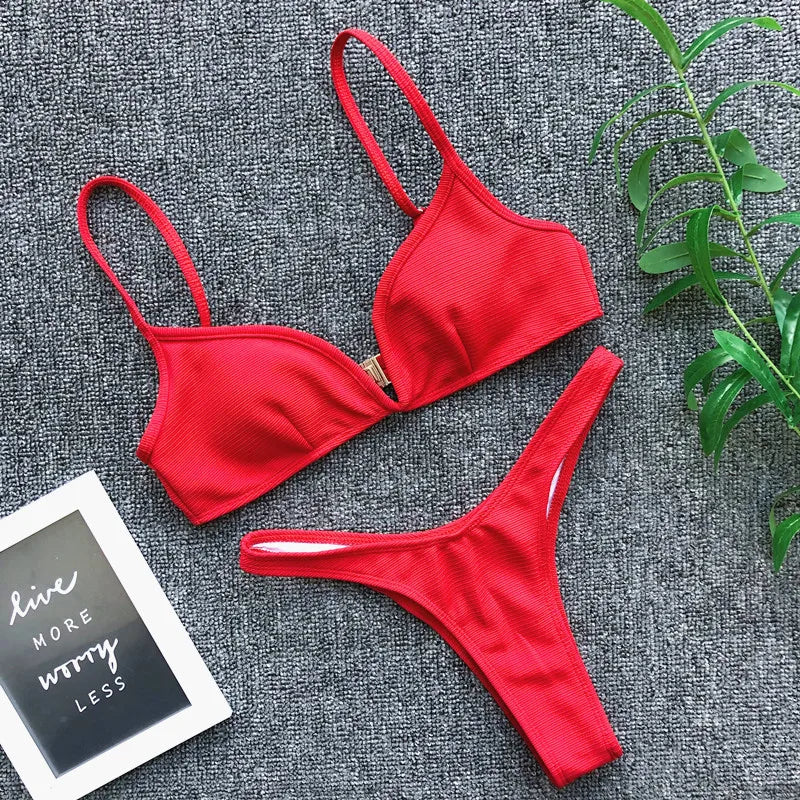 Bikini 2 Pièces Bandage Push-Up
