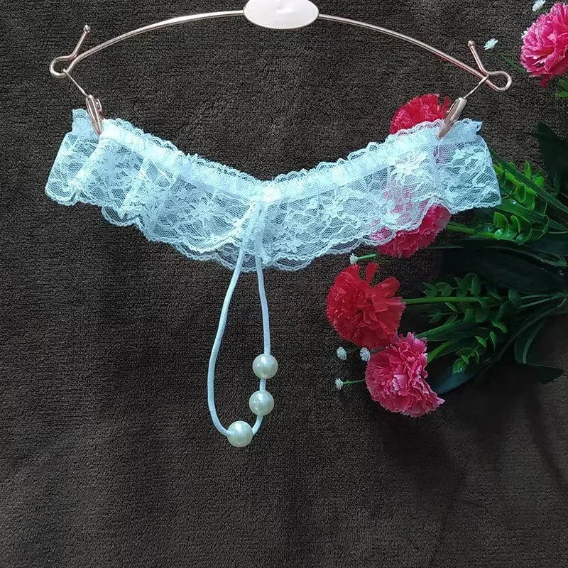 String Perles Taille Basse Dentelle