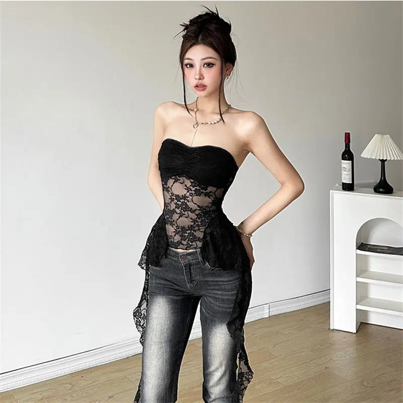 Crop top Dentelle