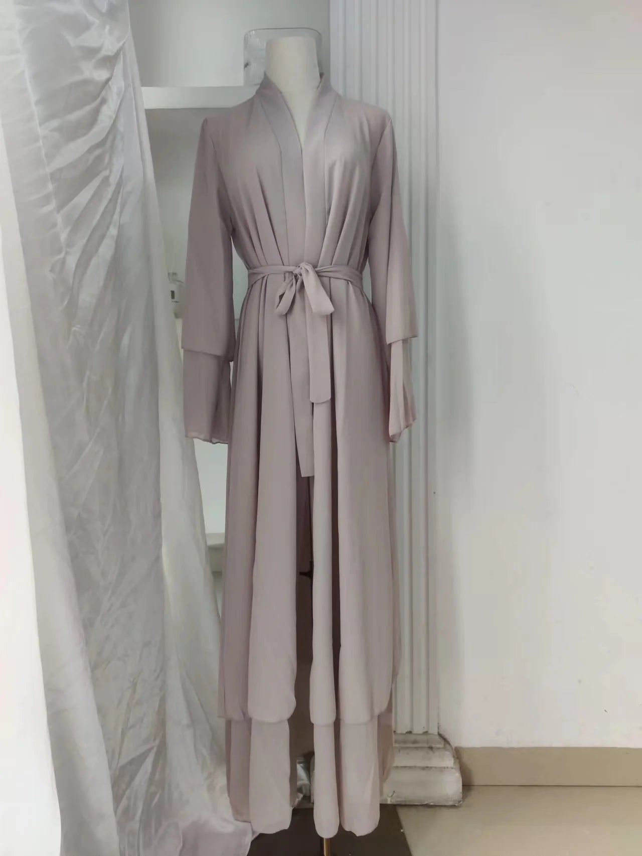 Caftan Fluide À Ceinture