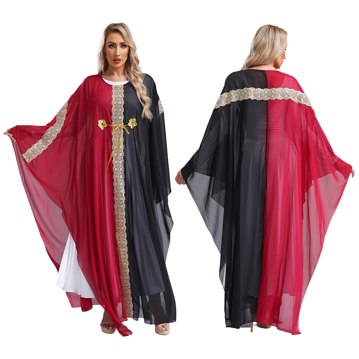Caftan Fluide Dentelle & Broderies