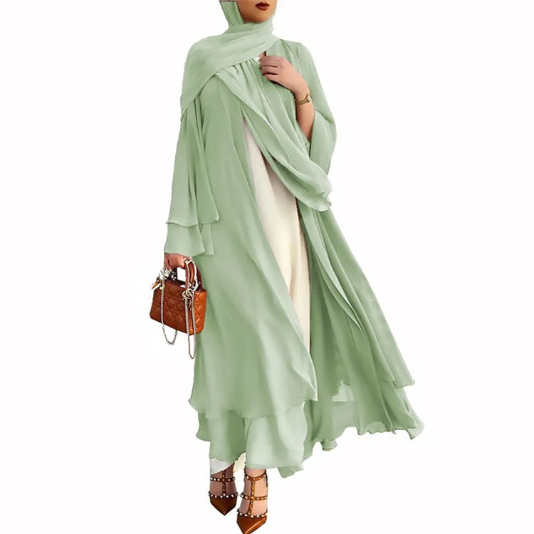 Caftan Fluide À Ceinture