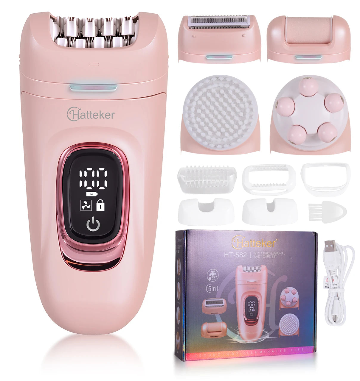 Épilateur 2-en-1 Rechargeable & Étanche