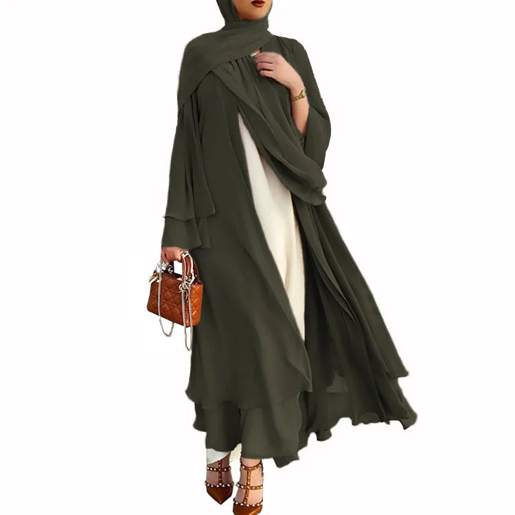 Caftan Fluide À Ceinture