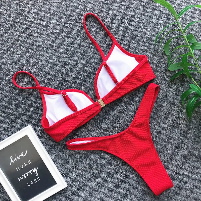 Bikini 2 Pièces Bandage Push-Up