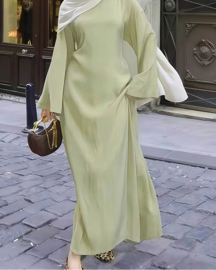 Caftan Élégant À Ceinture Col Rond