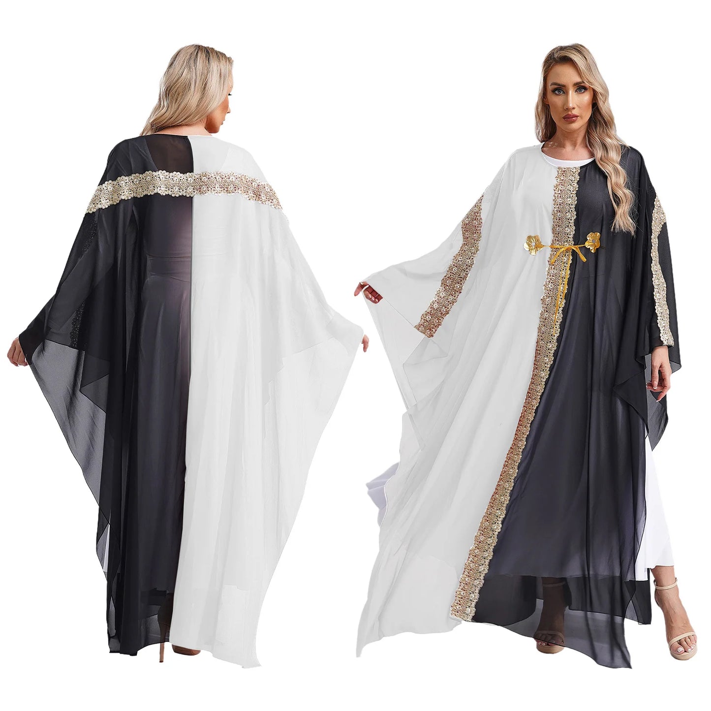 Caftan Fluide Dentelle & Broderies