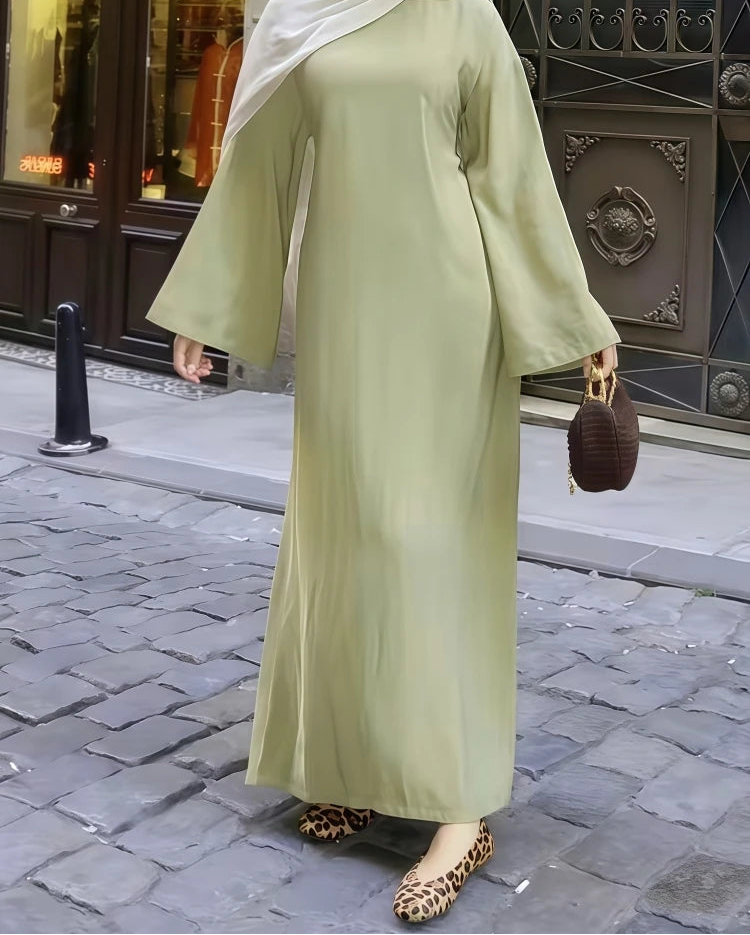 Caftan Élégant À Ceinture Col Rond