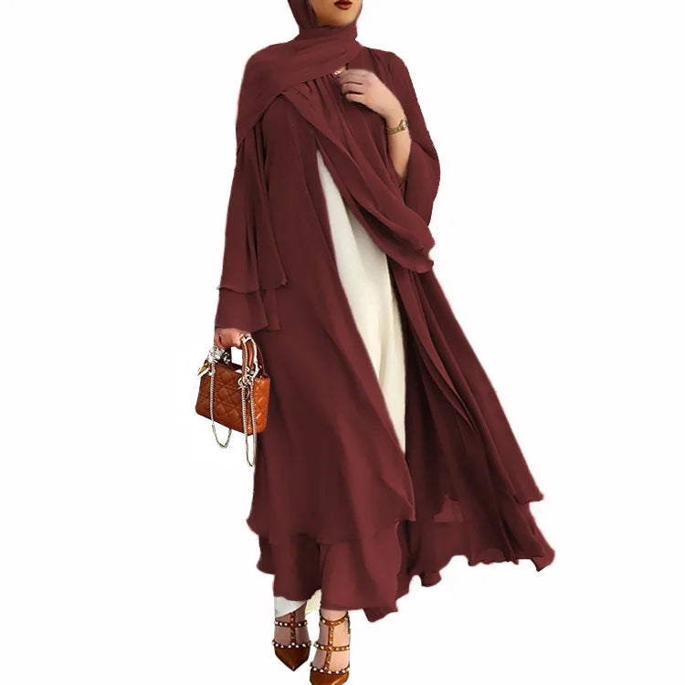 Caftan Fluide À Ceinture