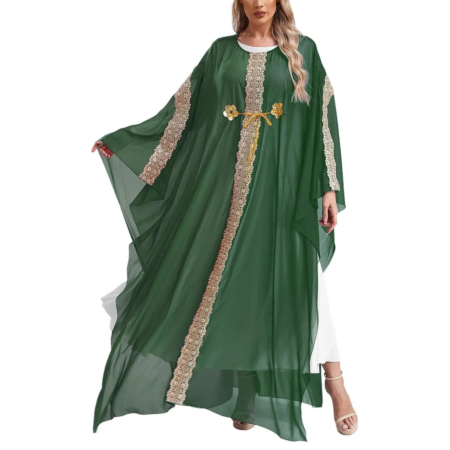 Caftan Fluide Dentelle & Broderies