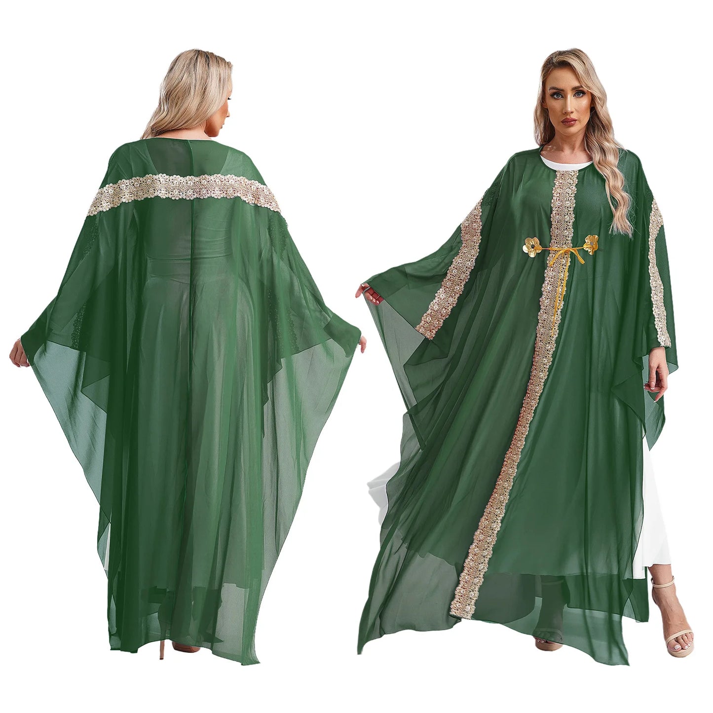 Caftan Fluide Dentelle & Broderies