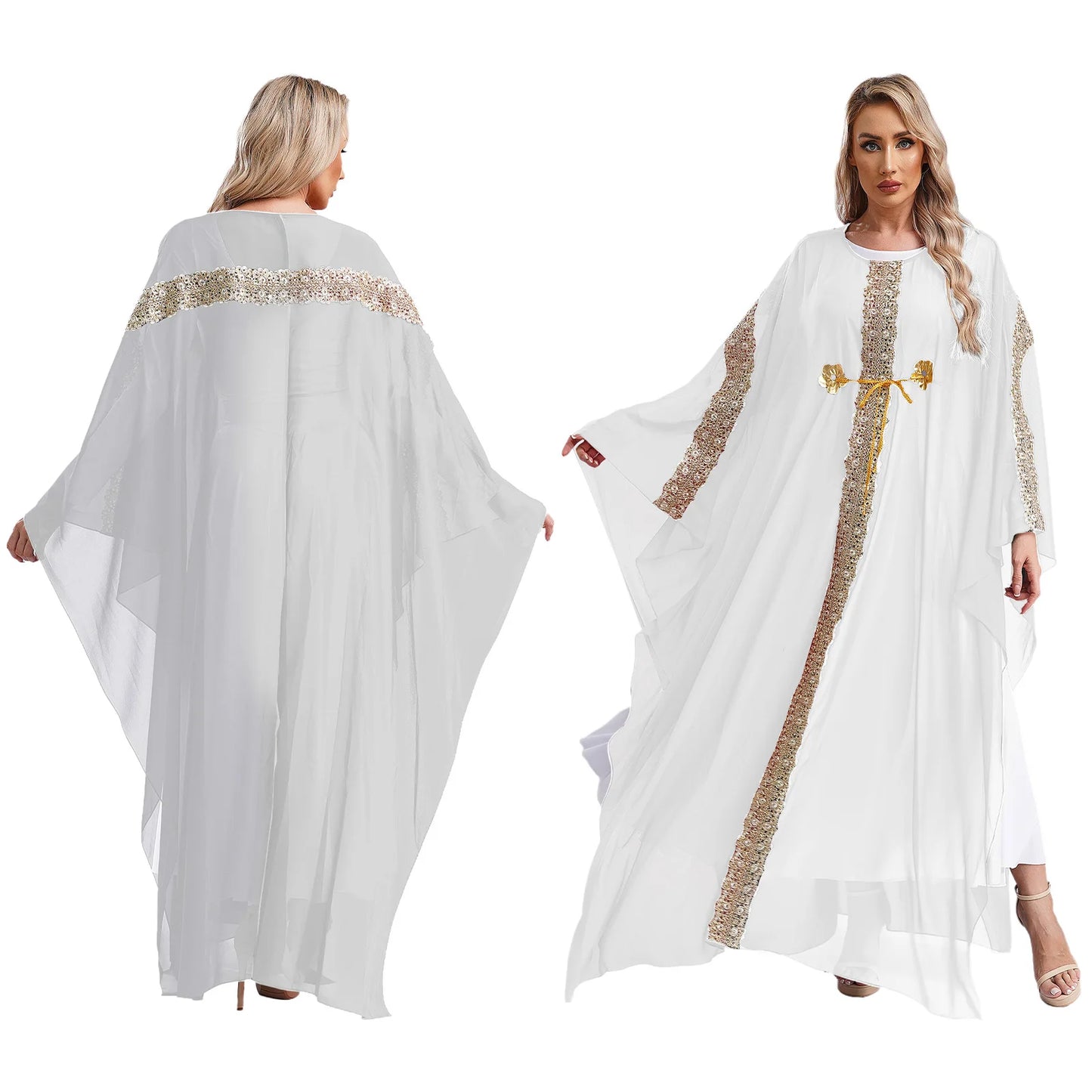Caftan Fluide Dentelle & Broderies