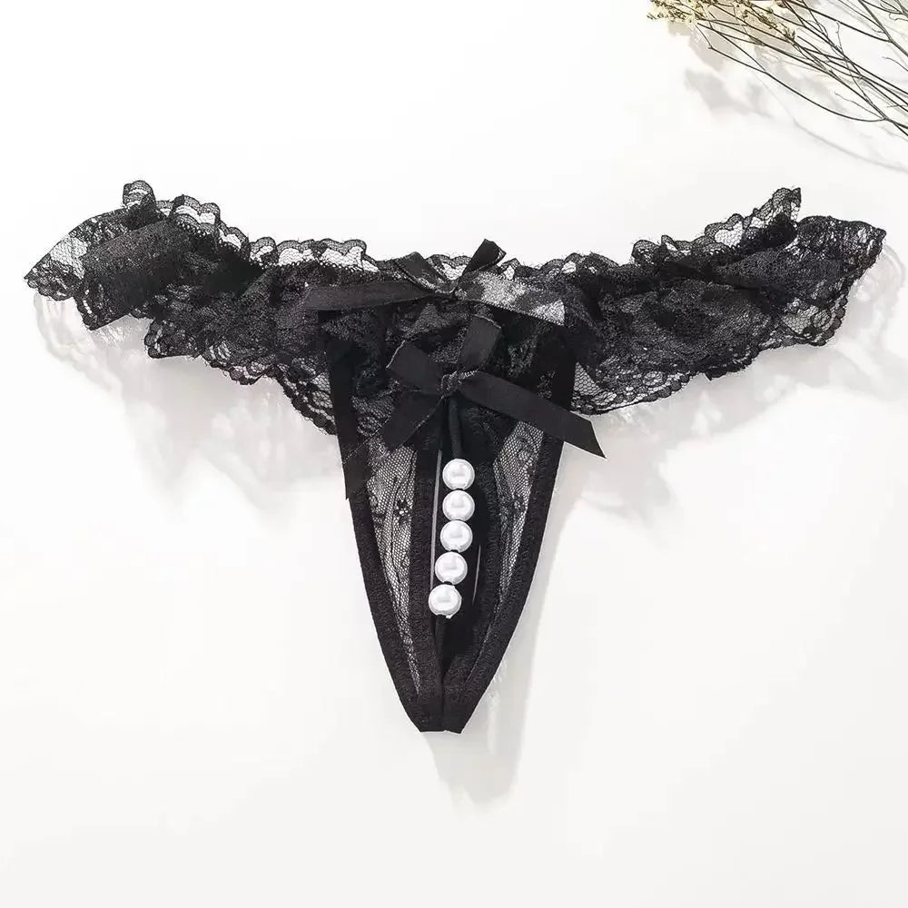 String Perles Taille Basse Dentelle