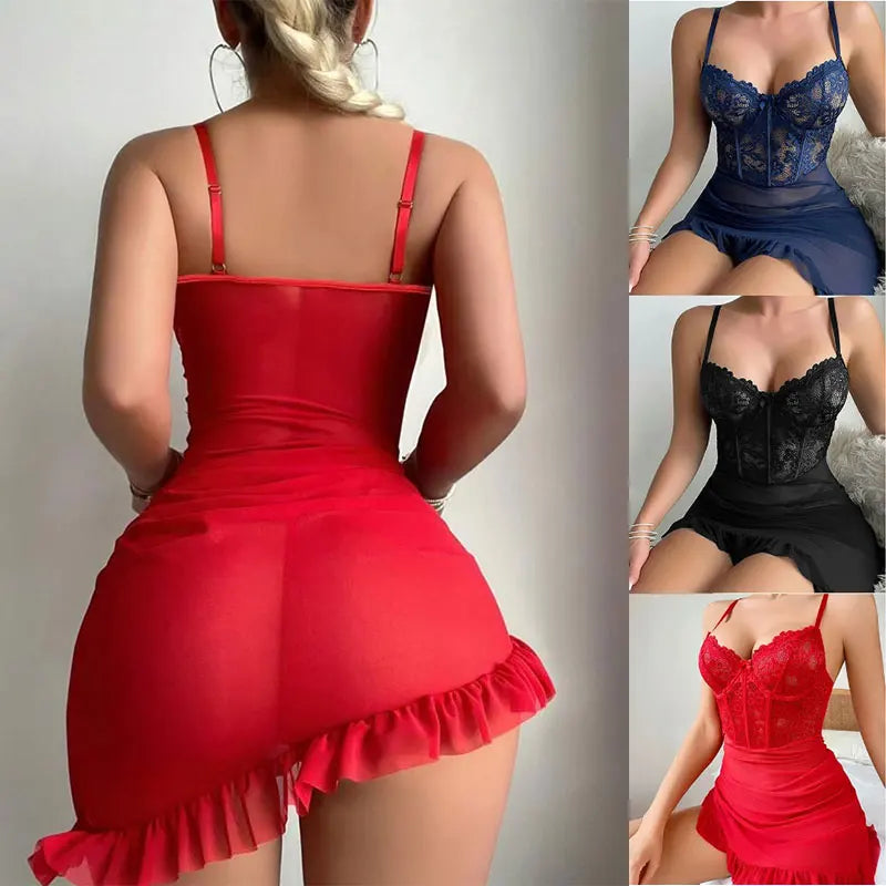 Ensemble Nuisette Transparente & Dentelle