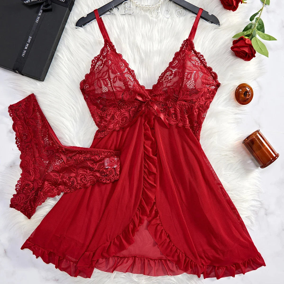 Ensemble Nuisette Tulle & String