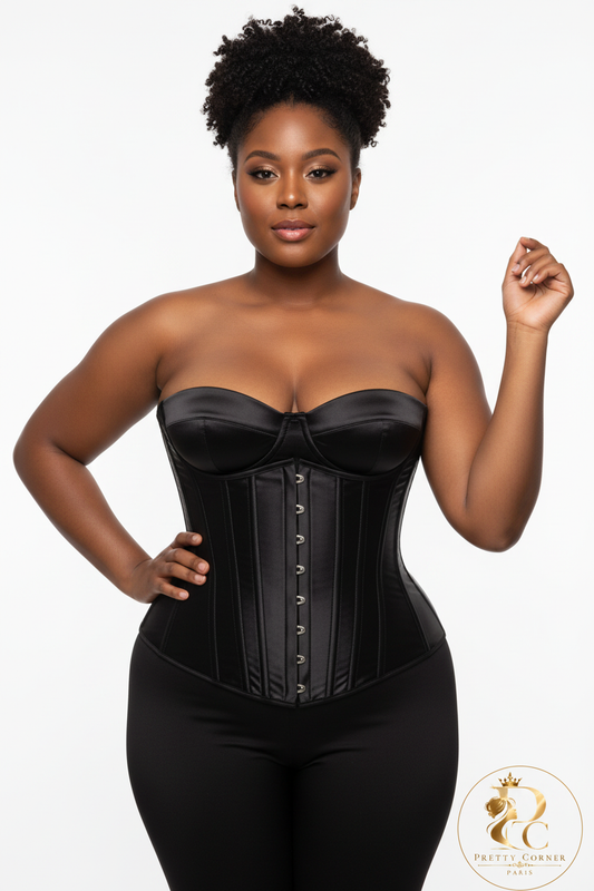 Corset Serre-taille Noir - Femme noire - Pretty Corner Paris