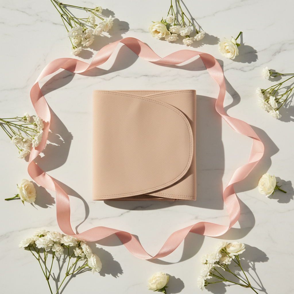 Corset Grossesse Post-Partum Beige - Flat Lay - Pretty Corner Paris