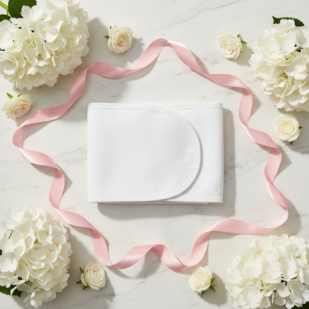 Corset Grossesse Post-Partum Blanc - Flat Lay - Pretty Corner Paris